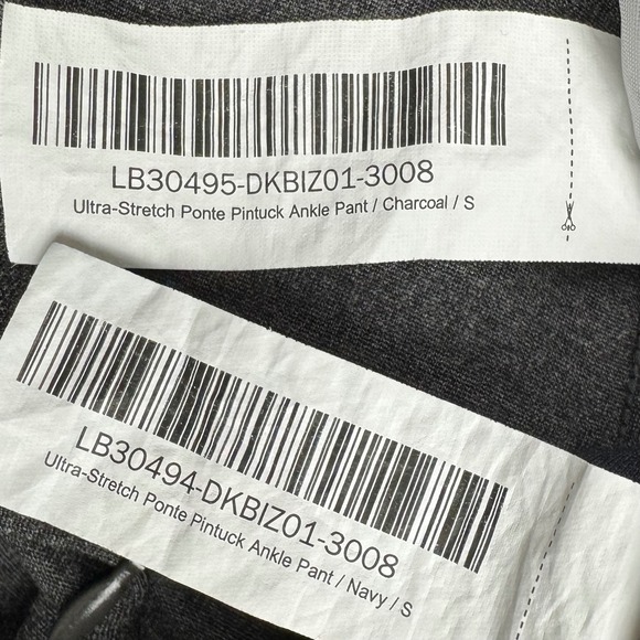 Quince Ultra Stretch Ponte Pintuck Ankle Pants Set of 2 Womens S Charcoal & Navy - Picture 4 of 11